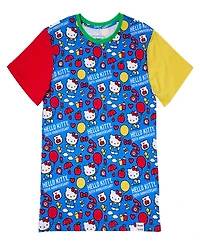 Unisex Loungefly Blue Hello Kitty 50th Anniversary Allover Print T-Shirt