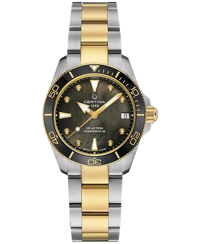 Certina Women's Swiss Automatic Ds Action Lady Diamond Accent Two-Tone Stainless Steel Bracelet Watch 35mm