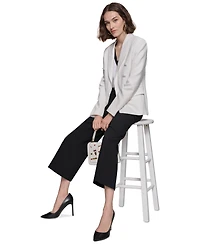 Karl Lagerfeld Paris Women's Peak-Lapel Faux-Double-Breasted Jacket