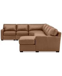 Radley 141" 6-Pc. Leather Wedge Modular Chaise Sectional, Created for Macy's