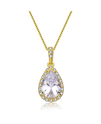 Sterling Silver with Clear Cubic Zirconia Pear Shaped Pendant