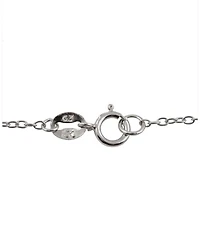 Sterling Silver White Gold Plated with Cubic Zirconia Flower Shape Drop Pendant