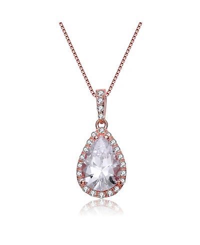 Sterling Silver with Clear Cubic Zirconia in Pear Shaped Pendant