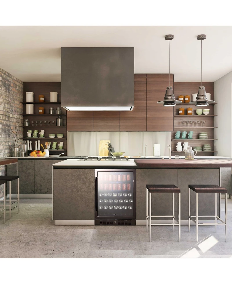 Newair 24" Built-in 177 Can Beverage Fridge in Stainless Steel with Precision Temperature Controls and Adjustable Shelves