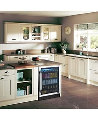 Newair FlipShelf 24" 179 Can or 49 Bottle, Built-in or Freestanding Wine and Beverage Fridge with Reversible Shelves and Precision Temperature Co