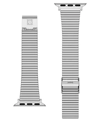 Anne Klein Women's Silver-Tone Stainless Steel Ribbed Bracelet designed for Apple Watch 42mm (Series 10) & 38/40/41mm