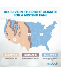 Newair Outdoor Misting Fan and Pedestal Fan in Black, Cools 500 sq. ft. with 3 Fan Speeds and Wide-Angle Oscillation