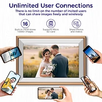 Elime 10.1" WiFi Frameo Digital Picture Frame - Auto Rotate Free Unlimited Storage