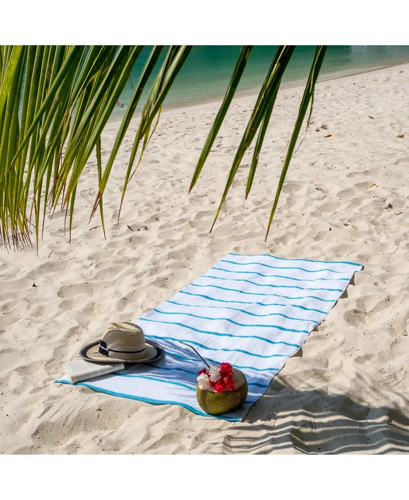 Arkwright Home Las Rayas Beach Towels (4 Pack), 30x60 in., Striped Color Options, 100% Soft Cotton