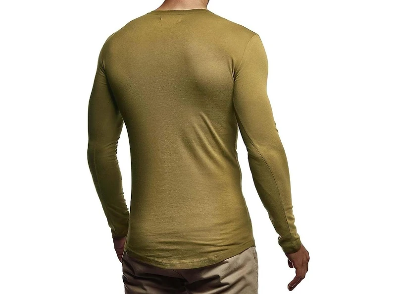 Leif Nelson Men's Longsleeve Shirt Basic Crew Neck Slim Fit Longsleeve Crew Neck Pullover Sweatshirt Long Sleeve Crew Neck