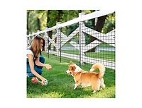 Slickblue Decorative Garden Fence with 5 Panels and 5 Stakes-Black