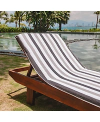 Arkwright Home Cabo Cabana Chaise Lounge Chair Covers (2 Pack), Striped Color Options, Soft Cotton, 30x85 in. with 8" Fitted Pocked for Beach