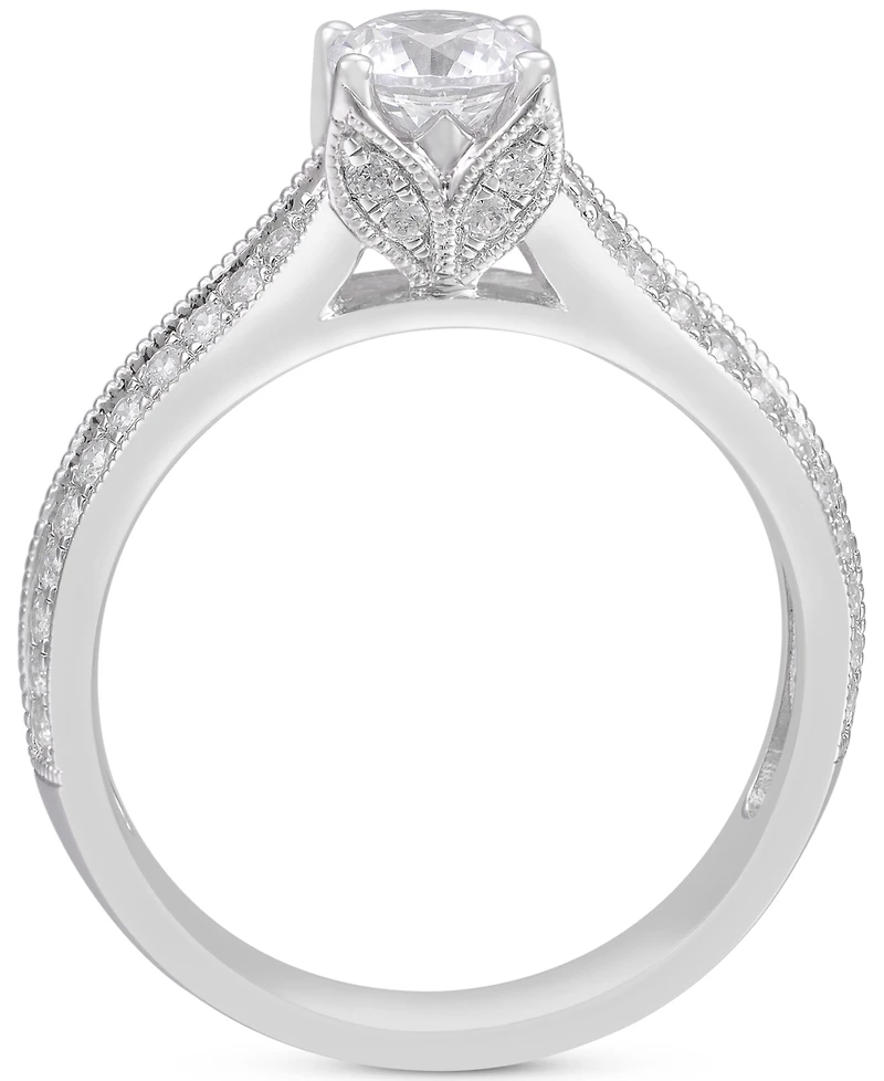Diamond Triple Row Engagement Ring (1 ct. t.w.) in 14k White Gold