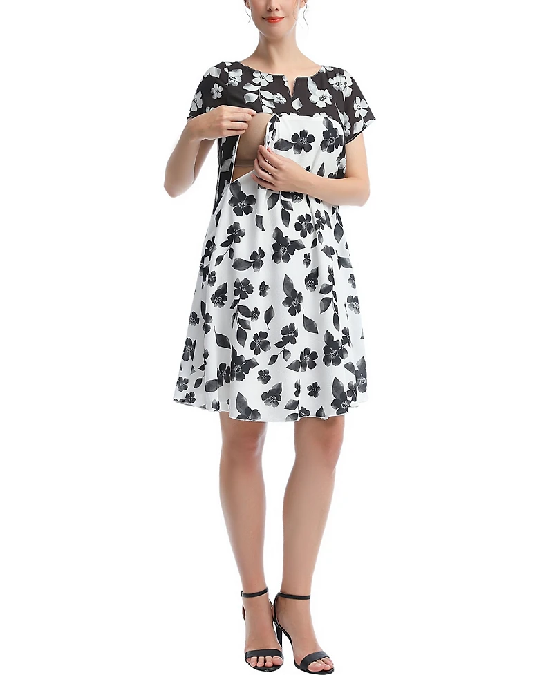 kimi + kai Maternity Arden Nursing A-Line Dress