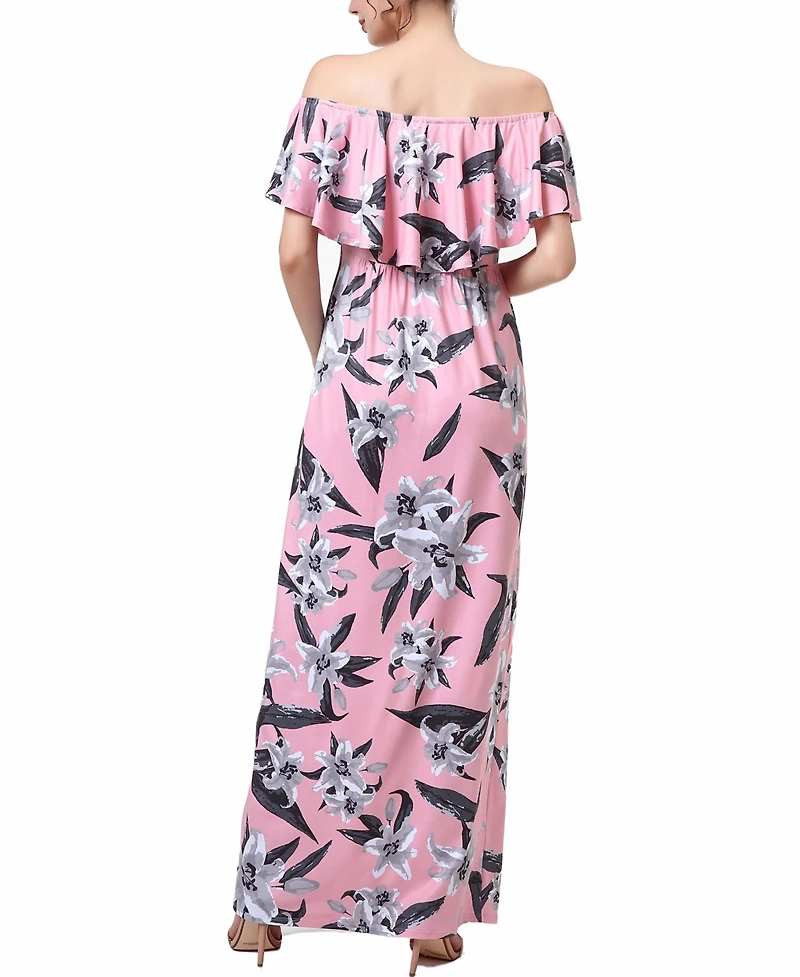 kimi + kai Maternity Floral Print Nursing Maxi Dress