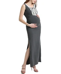kimi + kai Maternity Bethany Lace Trim Maxi Dress
