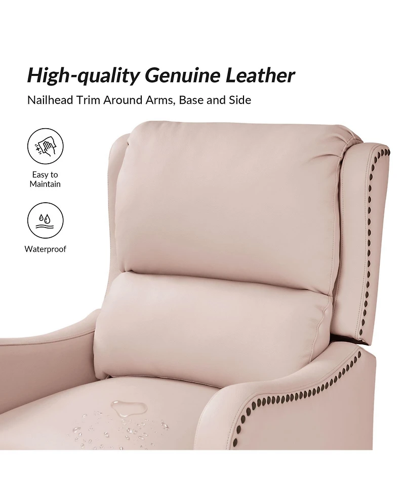 Leather Pushback Recliner chair with Adjustable Backrest for Livingroom