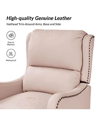 Leather Pushback Recliner chair with Adjustable Backrest for Livingroom