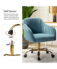 Velvet Home Office Desk Chair Height Adjustable