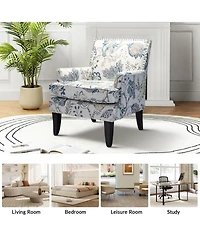Herrera Classic Upholstered Armchair with Nail Head Trim