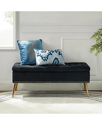 Modern Velvet Storage Ottoman Bench for Living Room Dining