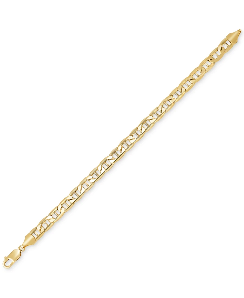 Italian Gold Men's Polished Mariner Link Chain Bracelet in 14k Gold