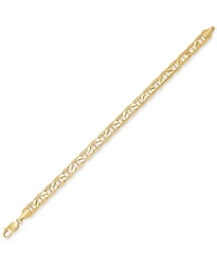 Italian Gold Men's Polished Mariner Link Chain Bracelet in 14k Gold