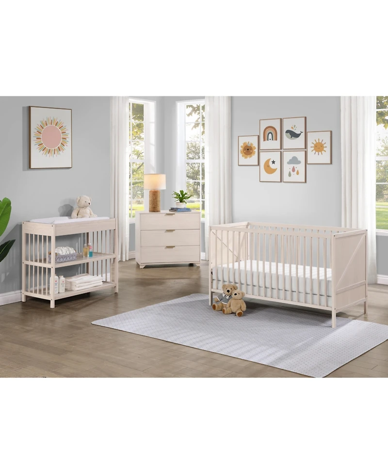 Suite Bebe Pixie Zen 3-in-1 Convertible Crib in Washed Natural