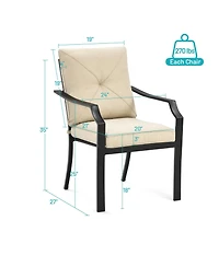 Sugift 4 Pieces Outdoor Dining Set with Removable Cushions and Rustproof Steel Frame