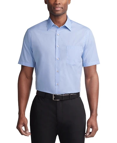 Van Heusen Poplin Solid Short-Sleeve Dress Shirt
