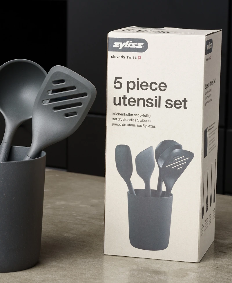 Zyliss 5-Pc. Silicone & Nylon Utensil and Storage Container Set