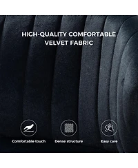 Aruna Velvet Side Chair with Metal Legs