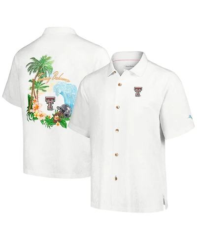 Tommy Bahama Men's White Texas Tech Red Raiders Castaway Game Camp Button-Up Shirt