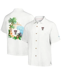 Tommy Bahama Men's White Texas Tech Red Raiders Castaway Game Camp Button-Up Shirt