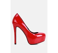 Pismis Patent Faux Leather Stiletto Pumps Women