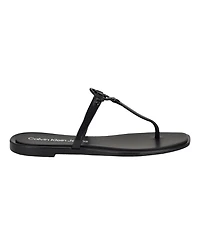 Calvin Klein Women's Edhen Logo T-Strap Flat Jelly Sandals