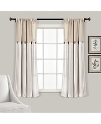 Lush Decor Linen Button Window Curtain Panels