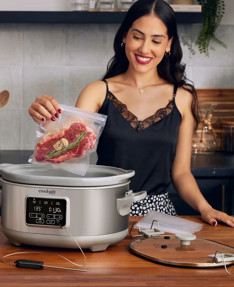 Crock-Pot 7 Qt. Cook Carry Programmable Slow Cooker with Sous Vide, Stainless Steel