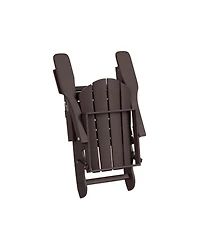 All-Weather Contoured Outdoor Poly Folding Adirondack Chair (Set of