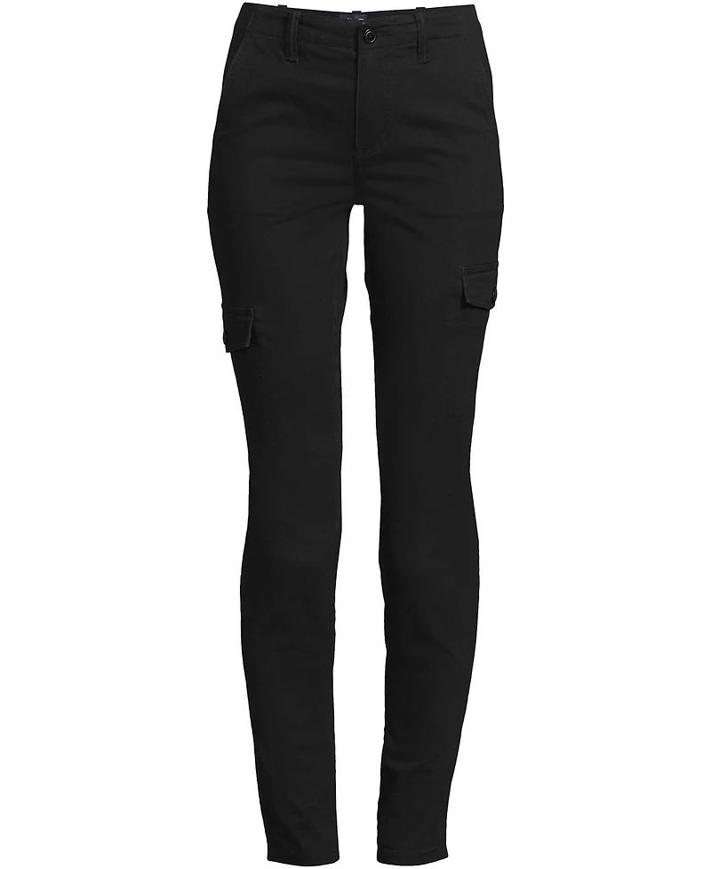 Lands' End Petite Mid Rise Slim Cargo Chino Pants
