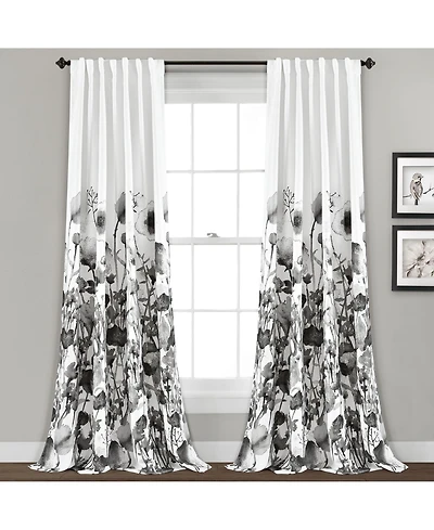 Lush Decor Zuri Flora Light Filtering Window Curtain Panels