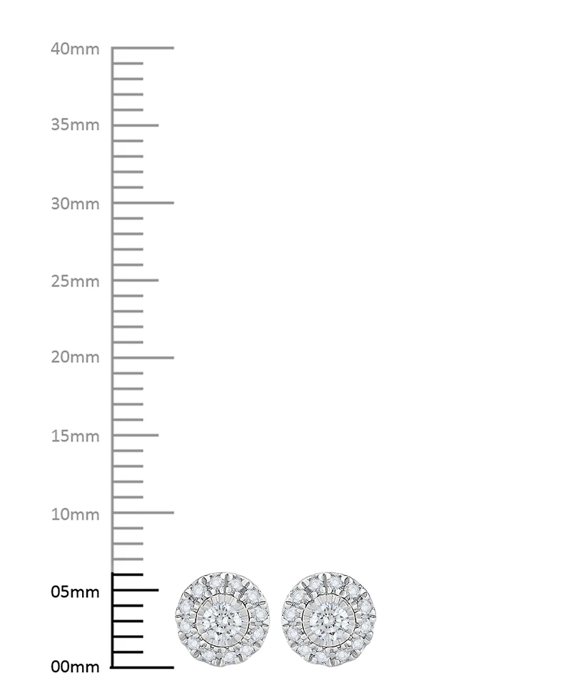 Diamond Halo Stud Earrings (1/4 ct. t.w.) in 14k White Gold or 14k Gold