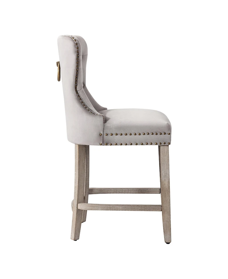 WestinTrends Tufted Velvet Counter Stool (Set of 2)