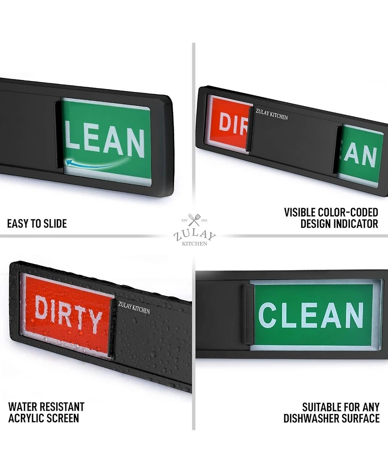 Dishwasher Clean Dirty Magnet Sign - For Stainless Steel & Other Magnetic Surfaces