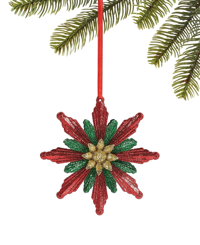 Holiday Lane Christmas Glitters Gold-Tone Starburst Snowflake Ornament, Exclusively at Macy's