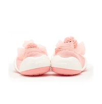 Infant Girl Breathable Washable Non-Slip Sock Shoes Flat - Pompom Flower Pink
