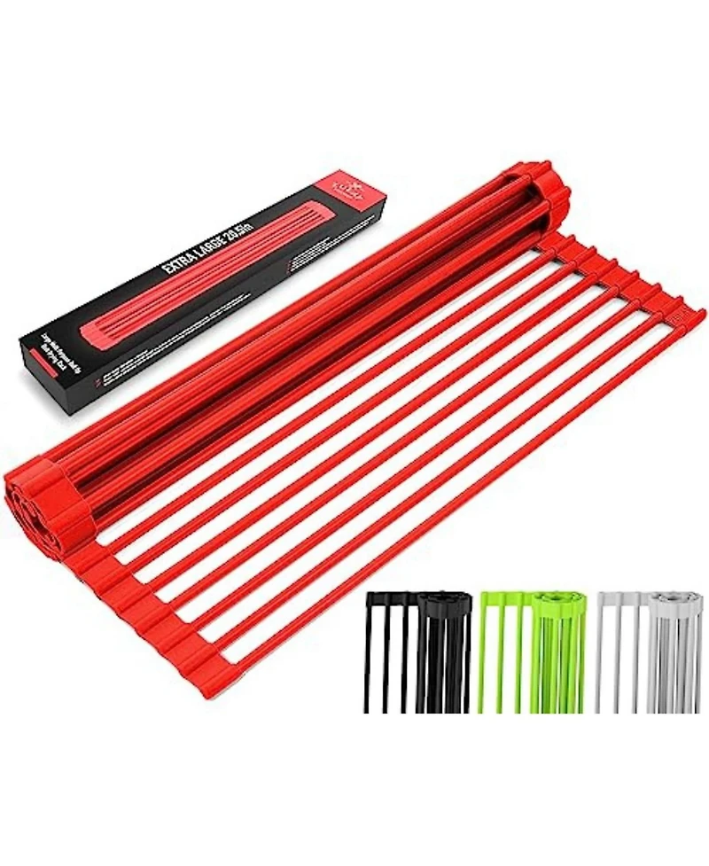 Multipurpose Heavy Duty Silicone Roll Up Sink Drying Rack Large