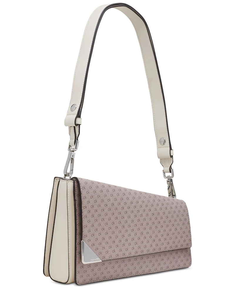 Calvin Klein Basalt Asymmetric Mini Signature Convertible Shoulder