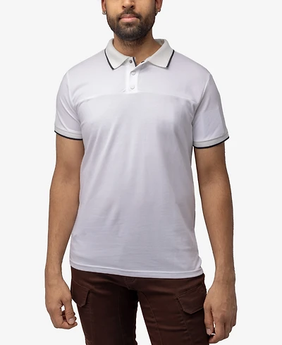 X-Ray Men's Short Sleeve Pieced Pique Tipped Polo
