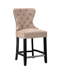 WestinTrends Tufted Velvet Counter Stool